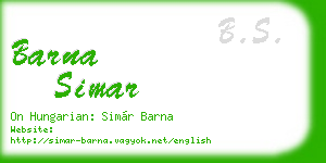 barna simar business card